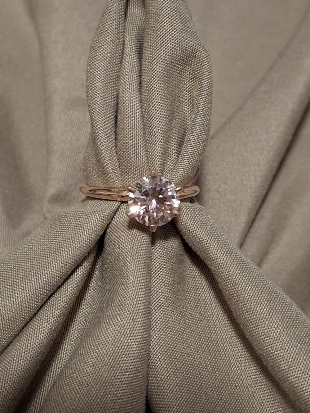 3 Carat Round Cut Pink CZ Engagement Ring in 10k Rose Gold